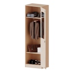 Garderobenschrank, 5 OH, 1 Tür, abschließbar,  rechts, B/H/T 60x190x40cm 